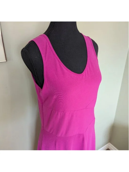 prAna Amelie Dress V-Neck Midi Magenta M Athleisure Performance Wear - Picture 5 of 11